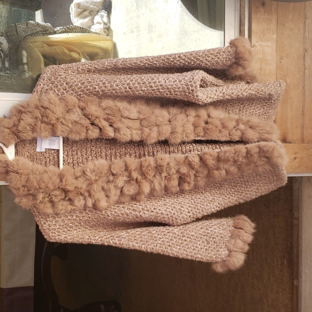 COPY - Soft Surroundings fur lined bat wing cardigan